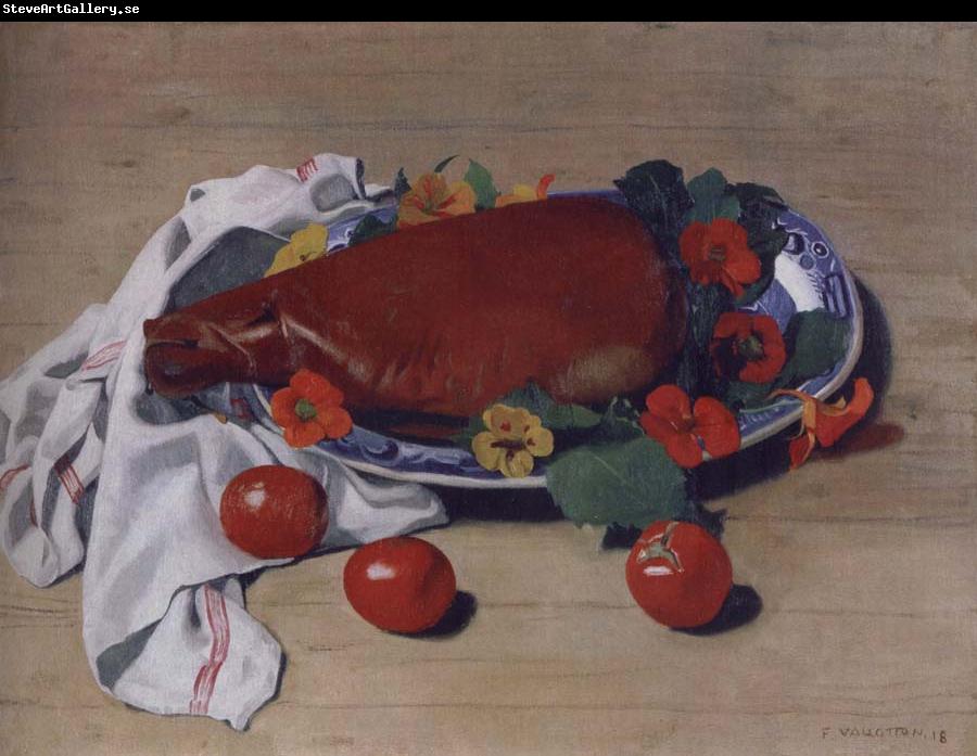 Felix Vallotton Still life with Ham and Tomatoes